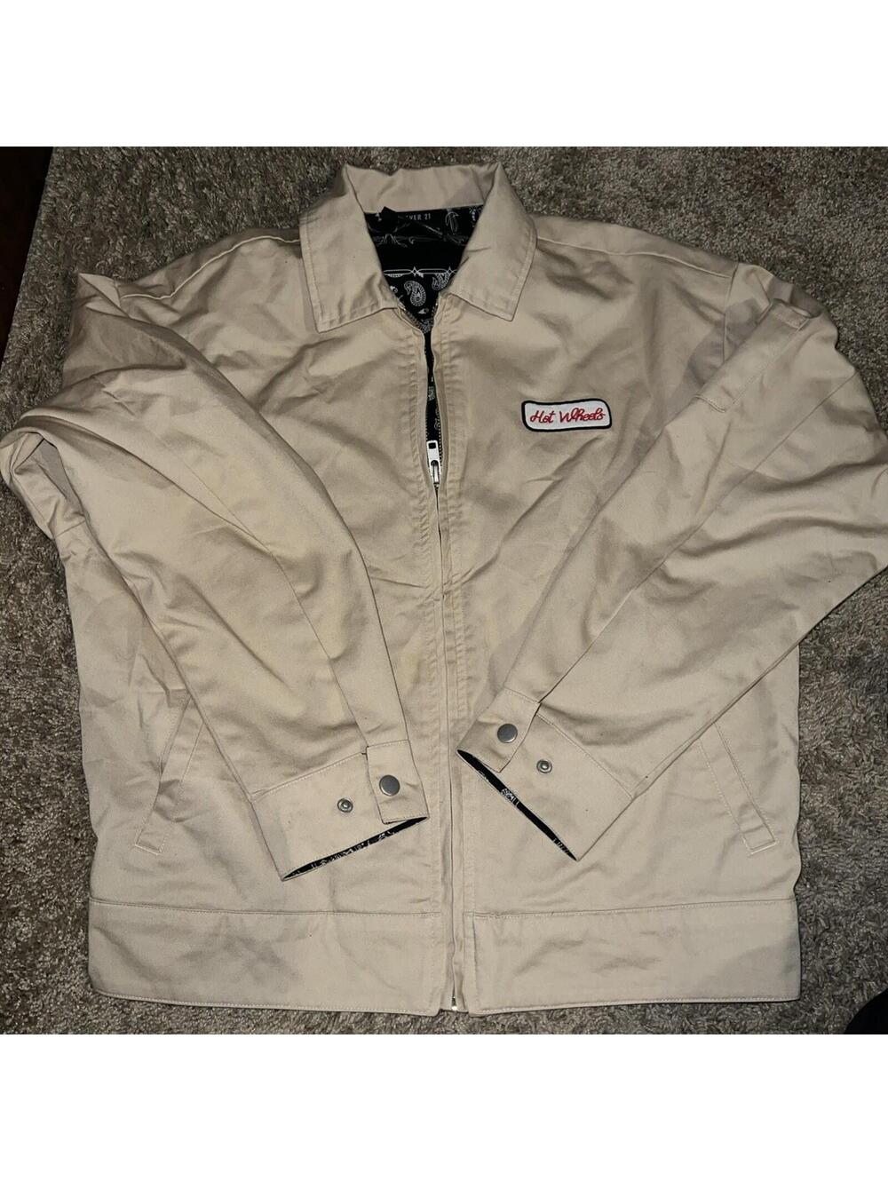Hot Wheels x Forever 21 Highs & Lows Beige Zip Up Lowrider Jacket Men's S